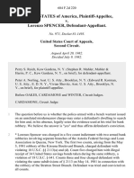 United States v. Lorenzo Spencer, 684 F.2d 220, 2d Cir. (1982)