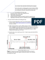 Post-Processing Notes For Ground Penetrating Radar