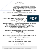 Mylan Pharmaceuticals, Incorporated, a West Virginia Corporation v. American Cyanamid Company, a Maine Corporation, & Third Party v. Stephen McKnight Personal Representative of the Estate of Roy McKnight Third Party Mylan Pharmaceuticals, Incorporated, a West Virginia Corporation v. American Cyanamid Company, a Maine Corporation, & Third Party v. Stephen McKnight Personal Representative of the Estate of Roy McKnight Third Party, 48 F.3d 1216, 3rd Cir. (1995)