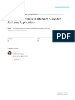 State of The Art in Beta Titanium Alloys For Airframe Application