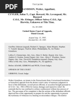 Grandison, Walter v. Cuyler, Julius T., Capt. Howard, Mr. Levengood, Mr. Buzzard C.O.I., Mr. Ettinger, Officer Salvey C.O.I., Sgt. Horwitz, Unknown at This Time, 774 F.2d 598, 3rd Cir. (1985)