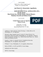 Louis Ditri and Marie K. Ostenrieder v. Coldwell Banker Residential Affiliates, Inc., Phyllis Rubin Real Estate Inc, Phyllis Rubin, Sharon Bonser, Madelyn Storelli and Robert Kent, 954 F.2d 869, 3rd Cir. (1992)