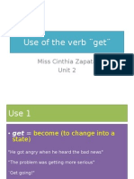 Use of The Verb Get : Miss Cinthia Zapata Unit 2