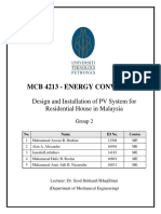 Design and Installation of PV System For Residential House in Malaysia (Energy Conversion - Coursework)