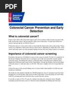 Colorectal Cancer Prevention and Early Detection