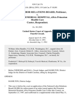 National Labor Relations Board v. Princeton Memorial Hospital, D/B/A Princeton Health Care Center, 939 F.2d 174, 4th Cir. (1991)