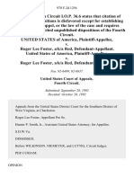 United States v. Roger Lee Foster, A/K/A Red, United States of America v. Roger Lee Foster, A/K/A Red, 978 F.2d 1256, 4th Cir. (1992)