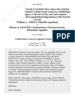 William L. Green v. Shirley S. Chater, Commissioner of Social Security, 64 F.3d 657, 4th Cir. (1995)