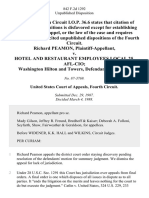 Richard Peamon v. Hotel and Restaurant Employees Local 25, Afl-Cio Washington Hilton and Towers, 842 F.2d 1292, 4th Cir. (1988)