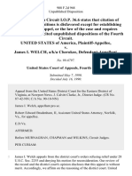 United States v. James I. Welch, A/K/A Cherokee, 908 F.2d 968, 4th Cir. (1990)