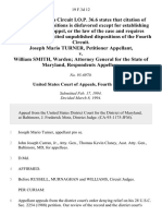 Joseph Mario Turner v. William Smith, Warden Attorney General For The State of Maryland, 19 F.3d 12, 4th Cir. (1994)