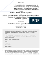 Willie L. Jones v. Richard A. Lanham, Sr. R. Handratty, Correctional Officer, Company II John Doe, Officer, Company II, 39 F.3d 1177, 4th Cir. (1994)