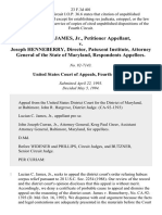 Lucian C. James, Jr. v. Joseph Henneberry, Director, Patuxent Institute, Attorney General of The State of Maryland, 23 F.3d 401, 4th Cir. (1994)