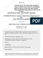 Mark Richard Garland v. United States of America United States Department of The Army, 30 F.3d 129, 4th Cir. (1994)