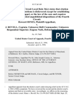 Howard Hines v. J. Revell, Captain Unknown Shift Commander Unknown Respondeat Superior Eugene Nuth, 81 F.3d 149, 4th Cir. (1996)