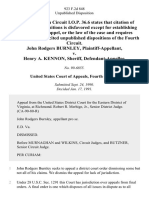 John Rodgers Burnley v. Henry A. Kennon, Sheriff, 923 F.2d 848, 4th Cir. (1991)