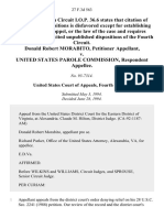 Donald Robert Morabito v. United States Parole Commission, 27 F.3d 563, 4th Cir. (1994)