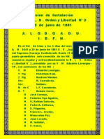 Acta Instalacion Orden y Libertad 29 Junio 1881 PDF