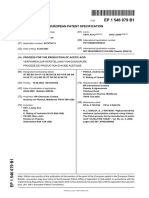 European Patent Specification: For The Production of Acetic Acid