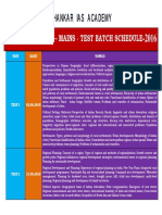 Shankar Ias Academy: Upsc-Geography - Mains - Test Batch Schedule