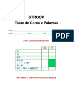 Stroop Folha de Resposta