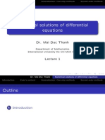 Numerical Solutions of Differential Equations: Dr. Mai Duc Thanh