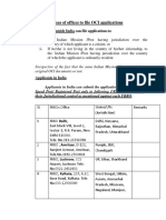 Addresses of Offices To File OCI Applications