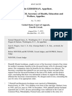 Rhoda Gershman v. Robert H. Finch, Secretary of Health, Education and Welfare, 454 F.2d 229, 4th Cir. (1971)