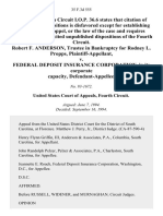 Robert F. Anderson, Trustee in Bankruptcy For Rodney L. Propps v. Federal Deposit Insurance Corporation, in Its Corporate Capacity, 35 F.3d 555, 4th Cir. (1994)