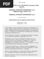 United States Ex Rel. Chapman, Secretary of The Interior v. Federal Power Commission Virginia Rea Ass'n v. Federal Power Commission, 191 F.2d 796, 4th Cir. (1951)