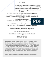 United States v. Gerard Valmore Brown, A/K/A Blackie, A/K/A Gerald Kennedy, United States of America v. Melvin Sanders, A/K/A Pops, United States of America v. Andre Simpson, 76 F.3d 376, 4th Cir. (1996)