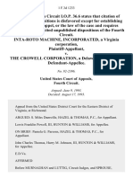 Inta-Roto MacHine Incorporated, A Virginia Corporation v. The Crowell Corporation, A Delaware Corporation, 1 F.3d 1233, 4th Cir. (1993)