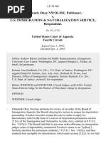 Johnmark Okey Nwolise v. U.S. Immigration & Naturalization Service, 4 F.3d 306, 4th Cir. (1993)