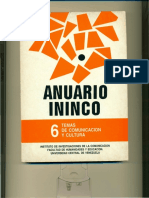 ANUARIO ININCO TEMAS DE COMUNICACIÓN Y CULTURA. VOL6. 1994. Texto Completo para Colección. Versión Digital.