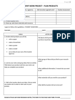 Independent Work Project - Plan Products