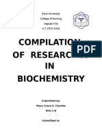 Compilation of Researches IN Biochemistry: Bicol University College of Nursing Legazpi City A.Y. 2015-2016