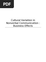 Cultural Variation in Nonverbal Communication: Business Effects