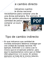 Tipos de Cambio