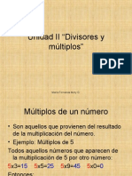 Unidad II Multiplos y Divisores 5º Básico NHHS