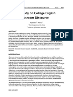 Case Study About Classroom Discourse