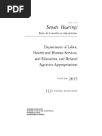 Senate Hearing, 113TH Congress - Department of Labor, Health and Human Services, and Education, and Related Agencies Appropriations For Fiscal Year 2015