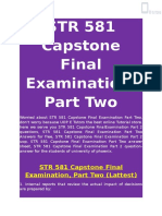 STR 581 Capstone Final Examination, Part Two - STR 581 Answers - UOP E Tutors