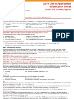 2010 Direct Application Information Sheet: For RMIT VCE and TAFE Programs