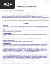 Cardiotocografiìa Prenatal para La Evaluacioìn Fetal