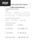 Ejercicios Matemáticas 4º ESO