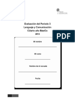 Evaluacion 4basico Periodo3 Lenguaje 3