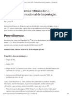 Procedimento para A Retirada Do CII - Certificado Internacional de Importação