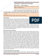 Review of Experiment On Spiral Heat Exchanger