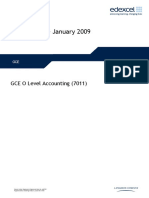 Mark Scheme January 2009: GCE O Level Accounting (7011)