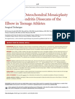 Autologous Osteochondral Mosaicplasty For Osteochondritis Dissecans of The Elbow in Teenage Athletes